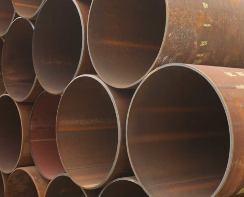 close up view of medium diameter pipes